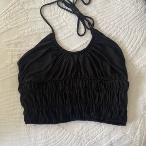 Sunday in Brooklyn Black Gathered Halter Top